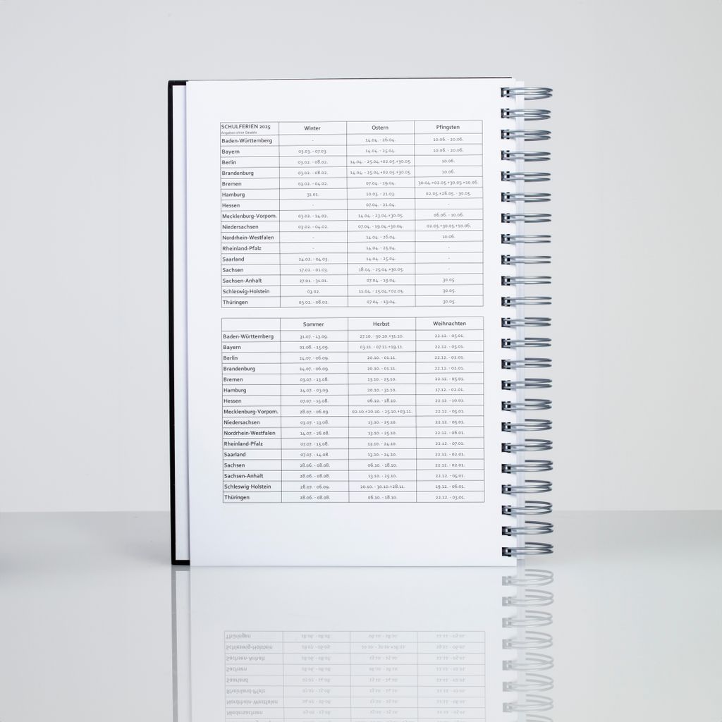 Jahresübersicht im Kalender 2027